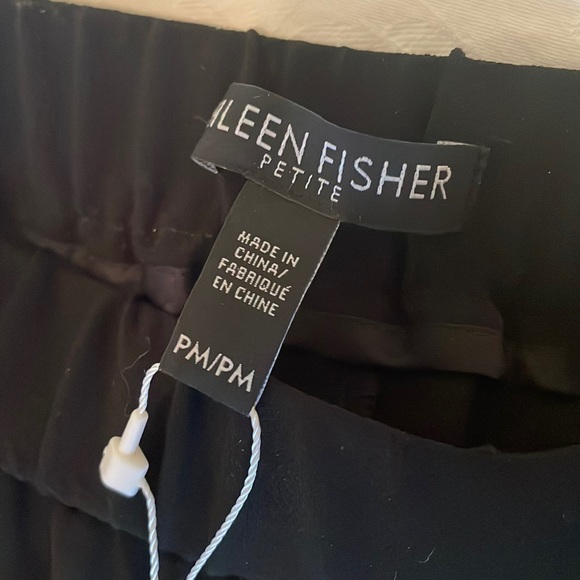 Eileen fisher NWT black silk crepe pants size Petite Medium - Picture 3 of 9